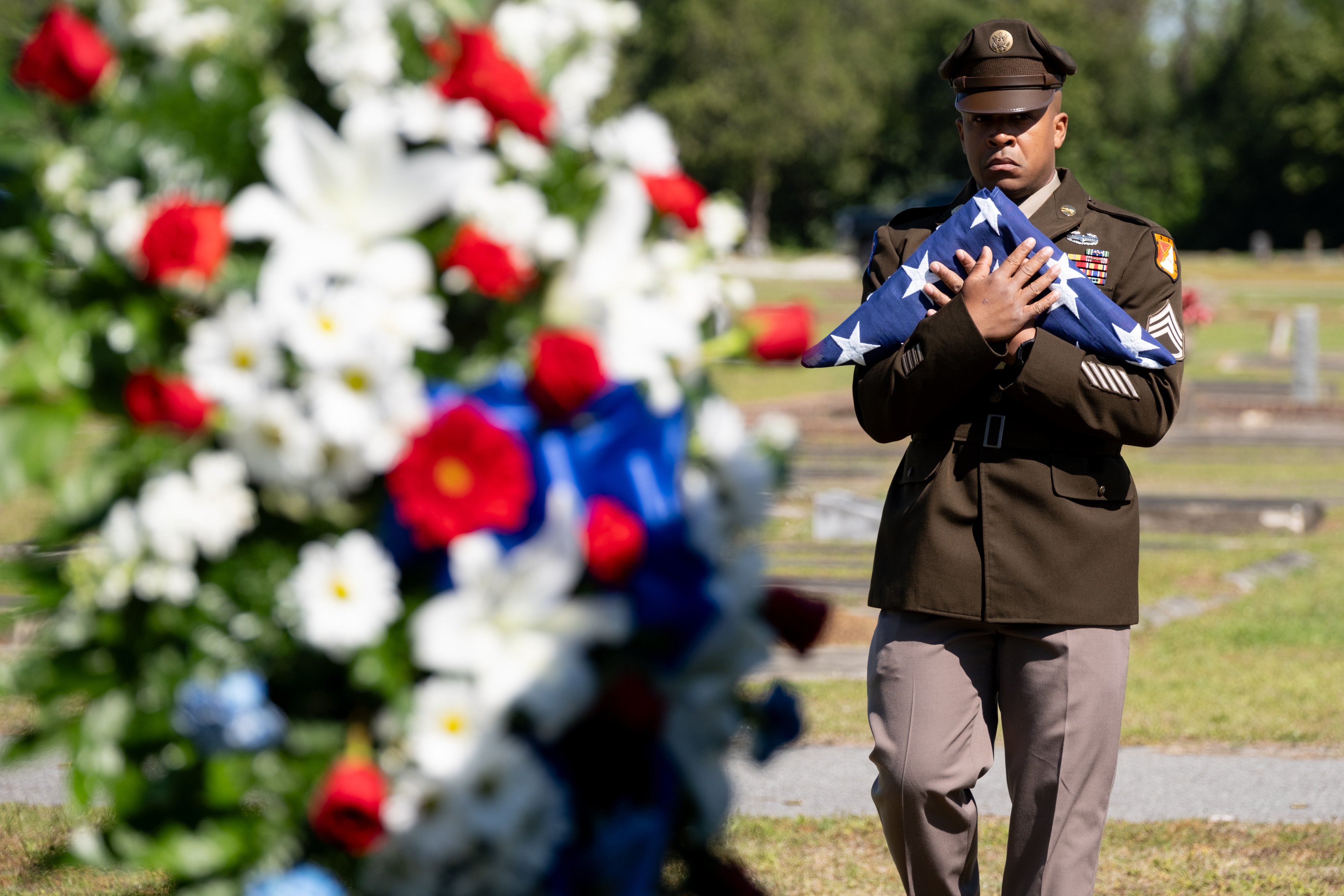 Soldier with flag