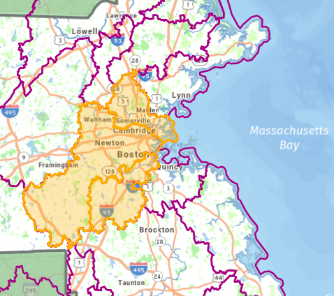 Mass GIS map of watersheds