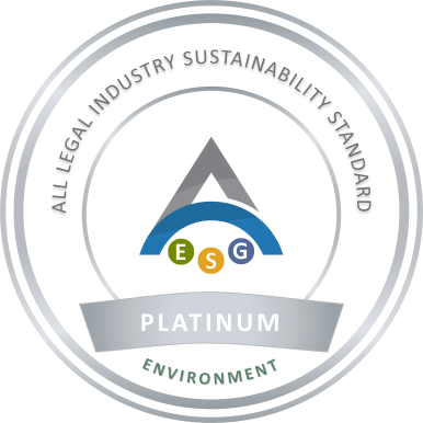 Platinum Badge from the All Legal Industry Sustainability Standard